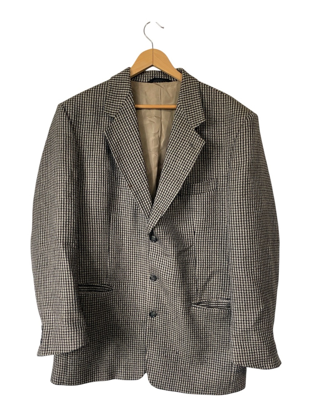 Vintage Crossings Men’s Houndstooth Wool Blazer Jacket Sport Coat Tweed 42T